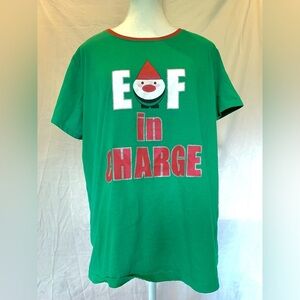 George Cotton Funny Christmas Graphic T-Shirt Green XL